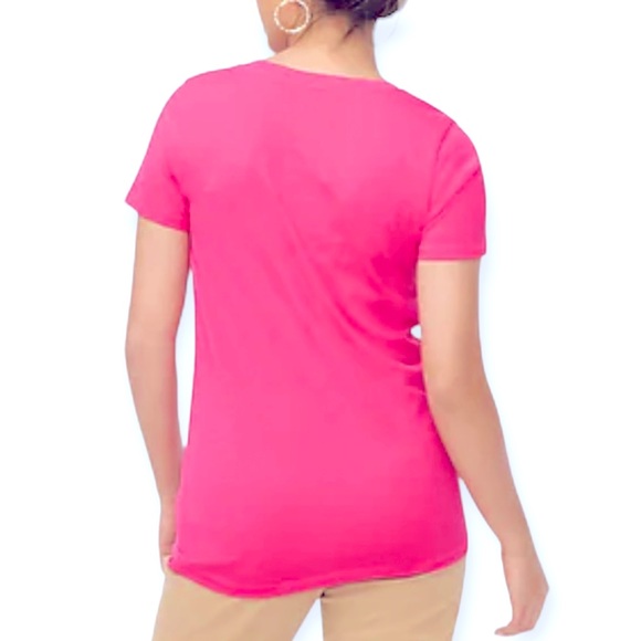 J. CREW Tee Vintage Slub Cotton Short Sleeve V Neck T-Shirt Sweet Fuchsia Pink - Picture 3 of 8